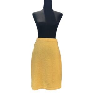 St. John Collection Canary Yellow Vintage Midi Skirt